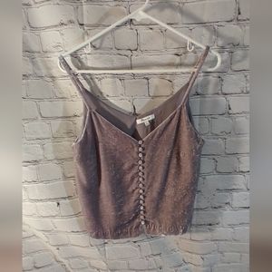 Madewell Velvet Button Down Cami GreyTop Size 2